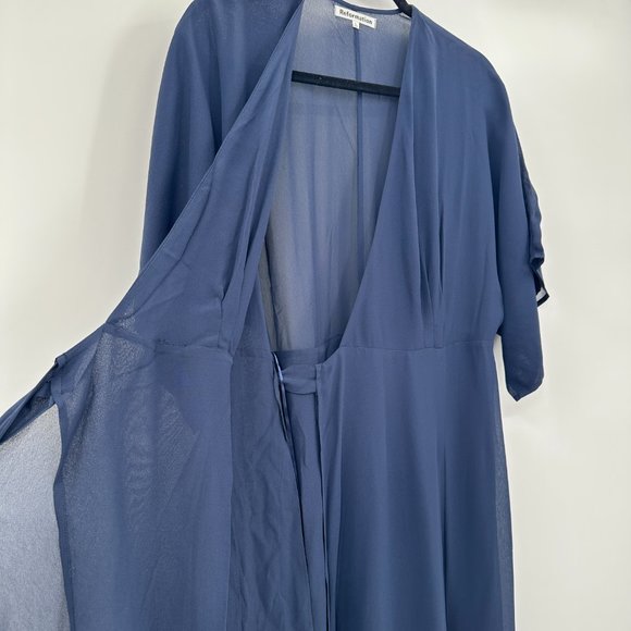 Reformation Winslow Maxi Evening WrapNavy Blue Dress - Picture 7 of 11